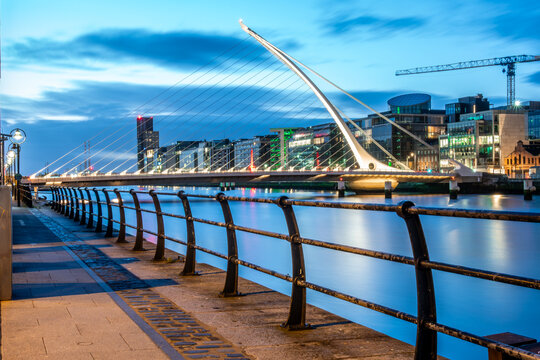 Samuel Beckett Bridge At Dublin Blue Hour