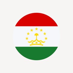 Obraz premium Tajikistan flag circle illustration isolated element