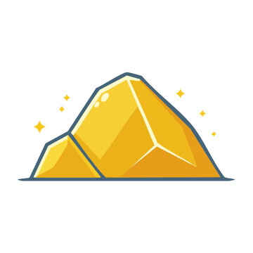 Golden nugget icon with sparkles