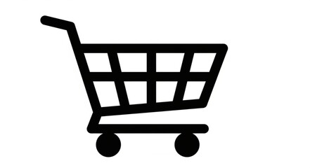 Simple black shopping cart icon on white background. © Lek