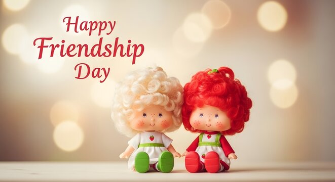 Cabbage patch kids dolls celebrating happy friendship day