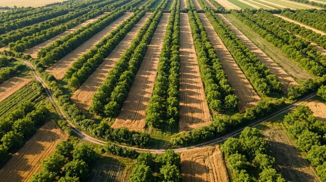 Agroforestry Silvoarable Farming Aerial