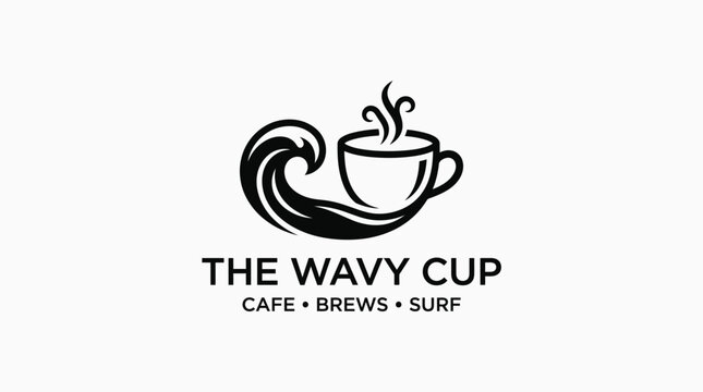 The Wavy Cup Cafe Logo Design.