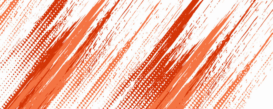 Orange grunge abstract texture background with halftone