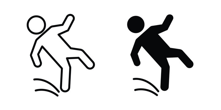 slippery wet floor icon