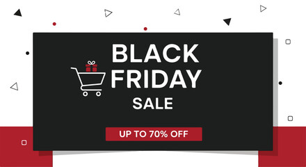 Black Friday sale advertisement with shopping cart and gift © Dandi