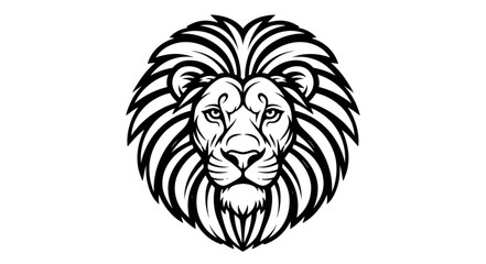 Obraz premium Majestic Lion Head Illustration with Detailed Mane.