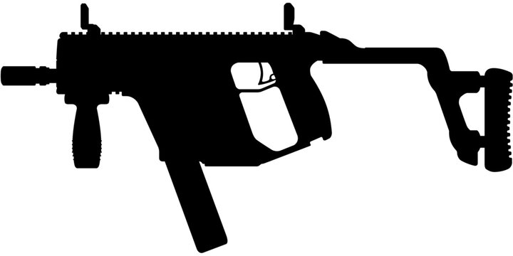 Kriss Vector Submachine Gun Silhouette Vector Illustration