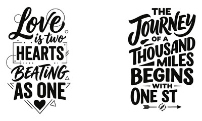 Fototapeta premium Inspirational quotes on love and journey
