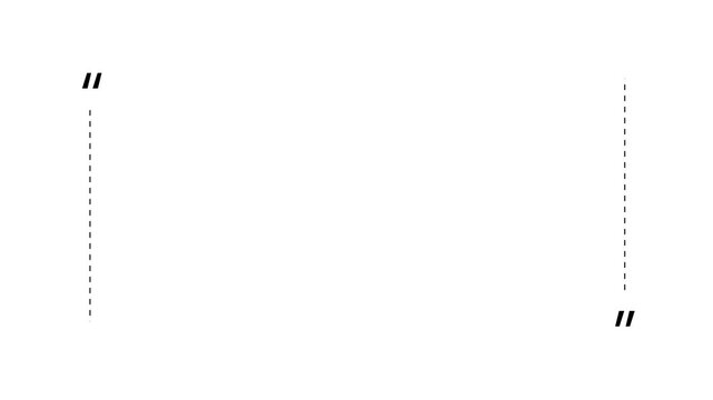 ​minimalist text template with running dotted lines and quote signs.