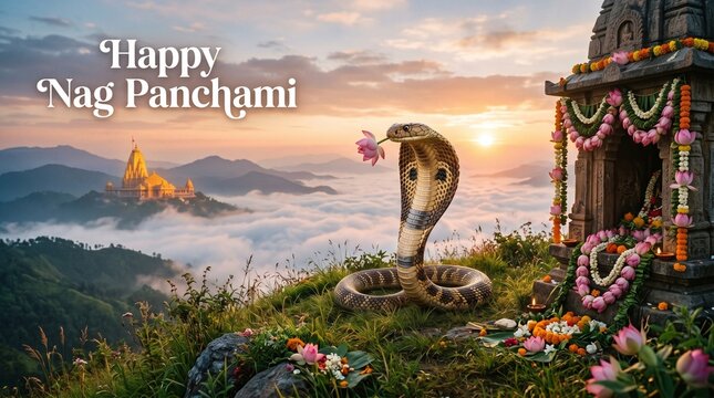 Nag panchami, Vibrant artistic composition showing a happy child in cultural festival.