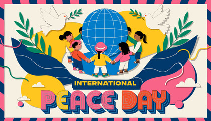 Fototapeta premium International Peace Day, World Peace, Global Harmony, Vector Illustration, Colorful Design