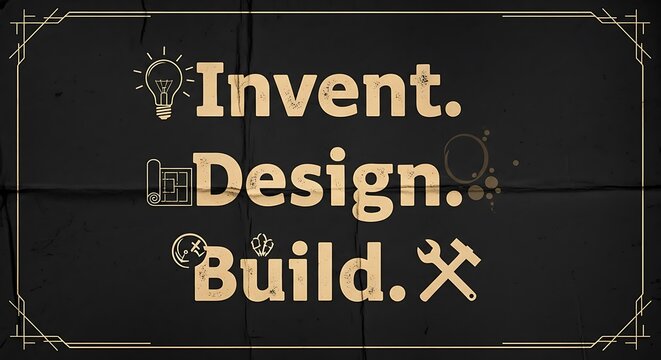Innovative design and engineering process concept graphic.