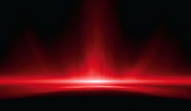 Red and black light beams with glowing horizon background