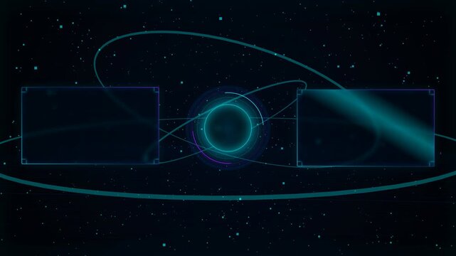 Luxury Sci Fi Cinematic End Screen ThreeJS Hologram Rings Loop