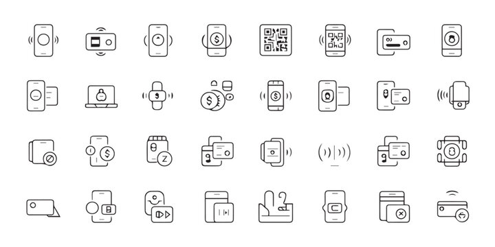 Various technology icons are illustrated in a single eps file