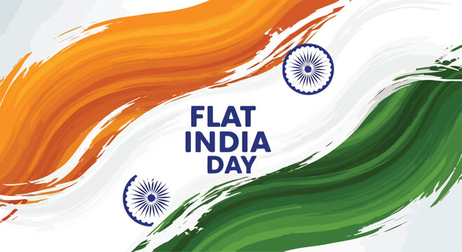Vibrant Indian flag colors with text
