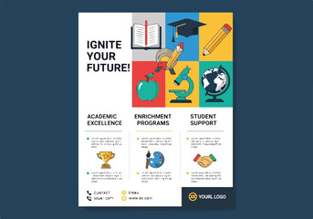 Fototapeta premium Educational poster with a vibrant color scheme