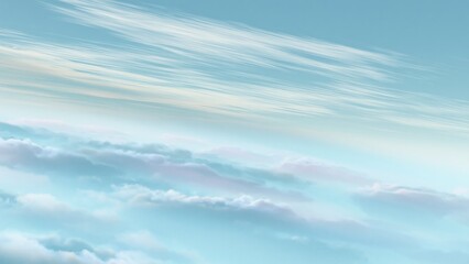 Obraz premium Sky and clouds with soft blue gradient, calm nature background