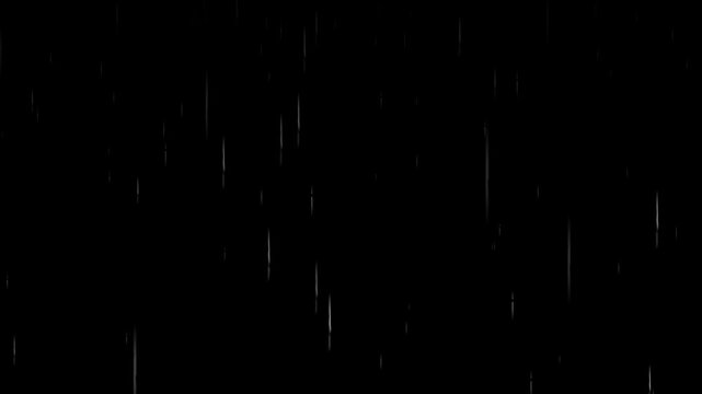 Rain Animation with Fast Falling Water Streaks, Seamless Weather Motion Graphics Overlay for Dramatic Cinematic Visual Effects Projects