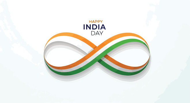 Vibrant infinity symbol with India Day text