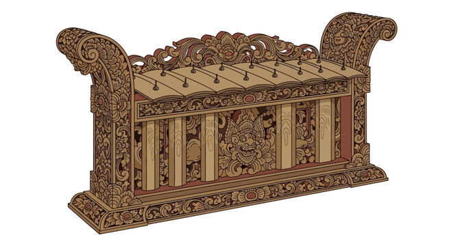 Intricately carved wooden decorative backgammon board.