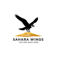 Fototapeta premium Evocative desert landscape logo perfect for Middle Eastern travel, heritage brands, and nature-focused businesses.