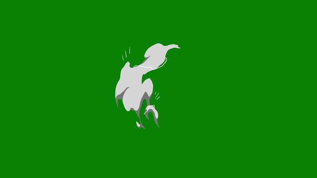 Flash FX smoke cartoon element motion graphic, hand-drawn animation of cartoon smoke effects, smoke electric blast effect, comic FX animation with flash smoke and electric on green screen background