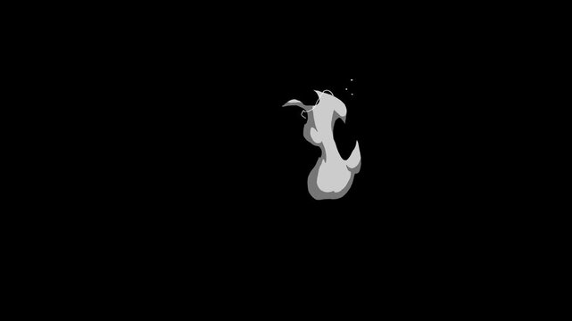 4K cartoon animation with comic style smoke FX, hand-drawn animation of cartoon smoke effects, smoke electric blast effect, comic FX animation with flash smoke and electric on black screen background