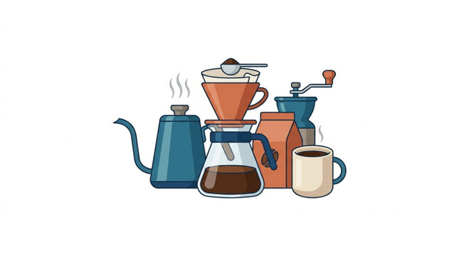 Coffee brewing equipment for making delicious hot coffee.