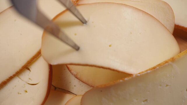 Making cheese slices in a factory