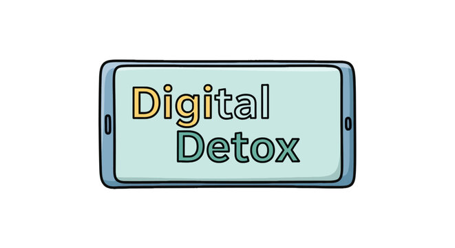 Digital detox message displayed on a mobile phone screen