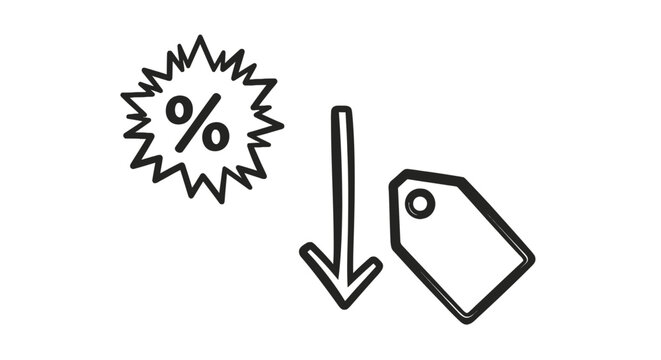 Price reduction and discount symbols for retail sales