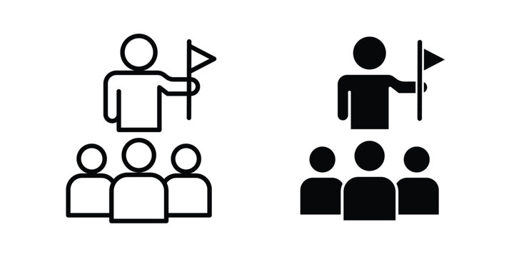 Tour guide people icon