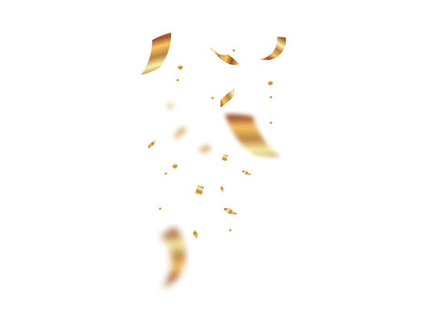Elegant Falling Gold Ribbons and Streamers Celebration Element
