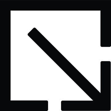 Scale down minimize window square arrow icon in minimalist line art