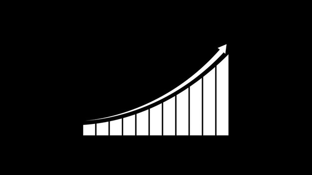 Motion animated footage. Statistics bars columns growth, arrow up. Finance, Bar graph going up, Profit concept, positive increase chart. business graph animation.
