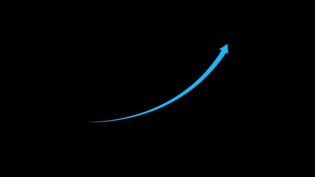 Abstract arrow business graph icon animation background. arrow rising transparent channel. Abstract arrow growth chart of economy icon animated down to up arrow animation direction animation