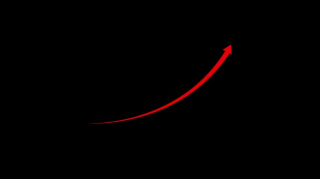 Abstract arrow business graph icon animation background. arrow rising transparent channel. Abstract arrow growth chart of economy icon animated down to up arrow animation direction animation