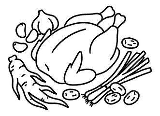 Obraz premium samgyetang ingredients