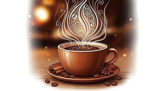 Close up of a single espresso cup with latte art.