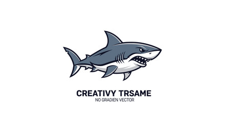 Fototapeta premium Aggressive Great White Shark Mascot Logo Vector Illustration
