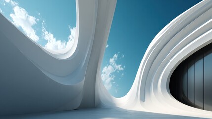 Fototapeta premium abstract futuristic interior with flowing lines