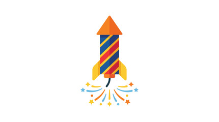Colorful Toy Rocket Ship Blasting Off. © nurulaan