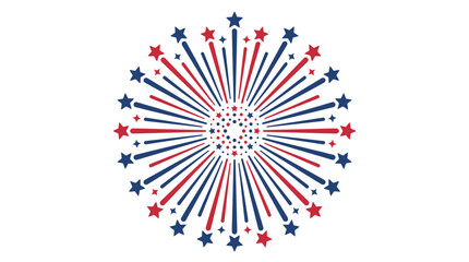 Obraz premium American Independence Day Fireworks Celebration Icon.
