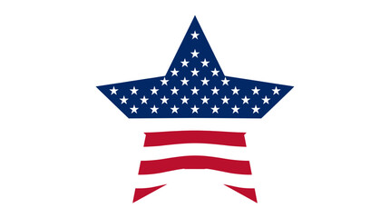 Fototapeta premium American star with red ribbons symbol.