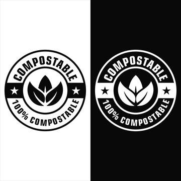  100% Compostable black vector