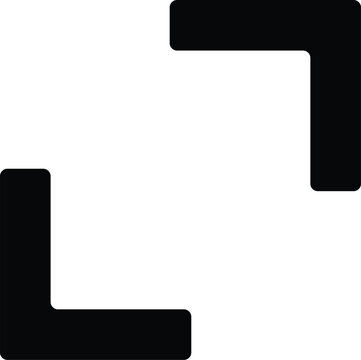 Minimize pinch zoom out screen gesture icon in line art style