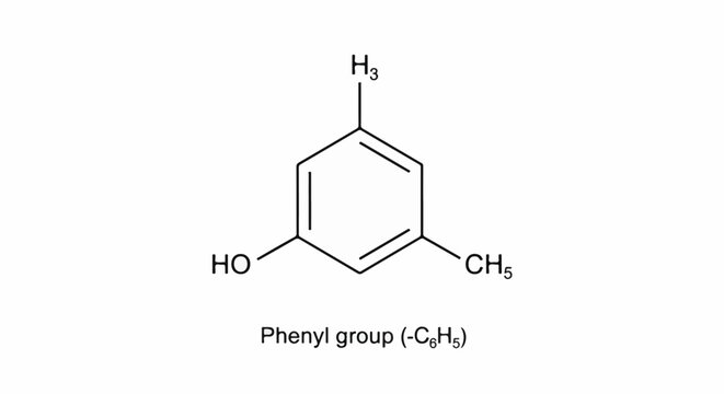 Chemical structure of a phenyl group with substituents