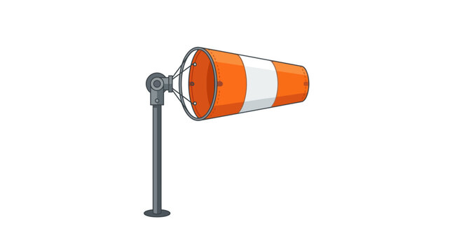 Traffic cone on metal pole.